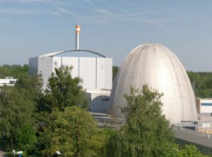 View of FRM II and Atomic Egg (Photo W. Schürmann TUM).
